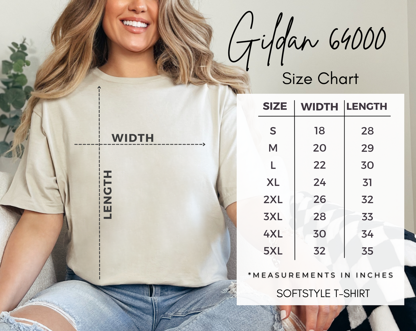 Gildan size chart